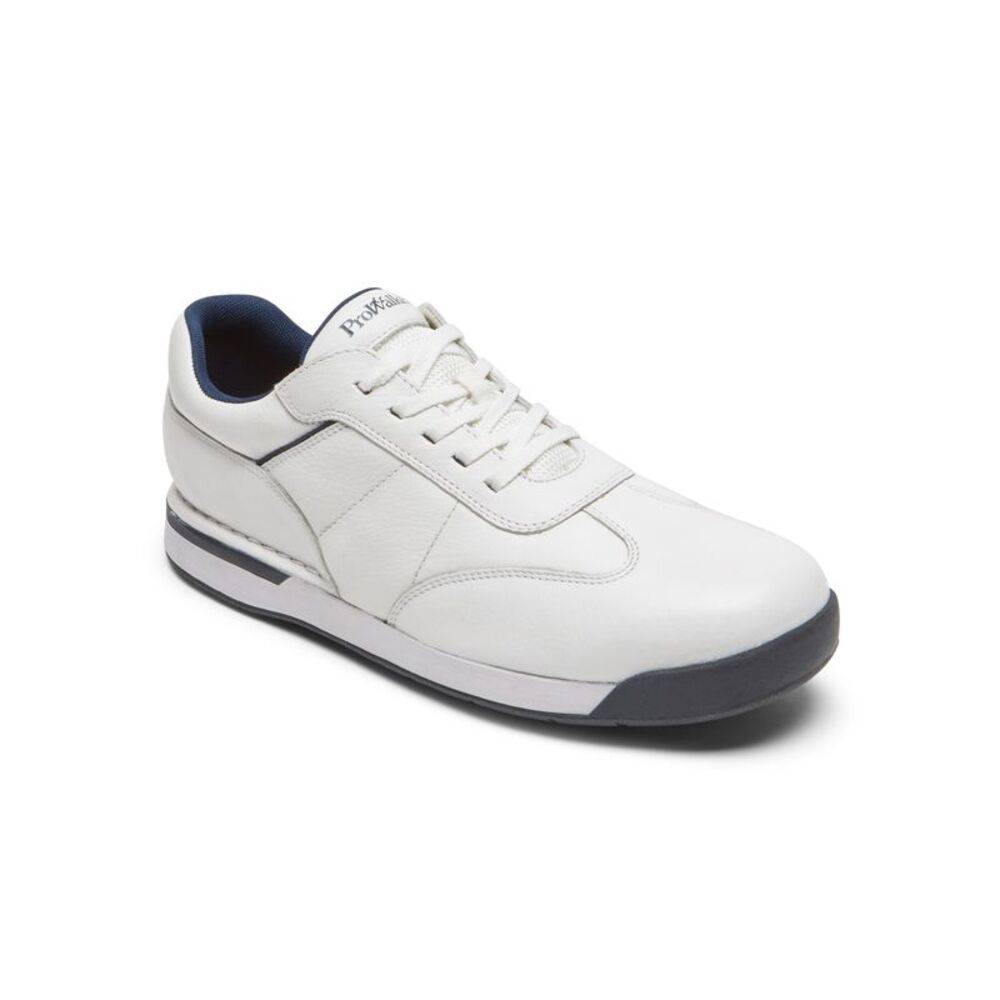 NWT ROCKPORT Mens White 7200 Plus Wedge Leather Athletic Walking Shoes 8.5 M